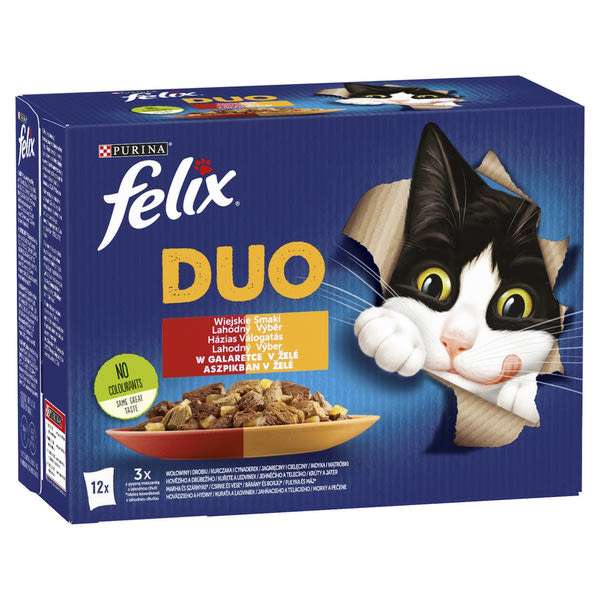 Felix Duo állateledel macskáknak 12x85 g - 1020 g