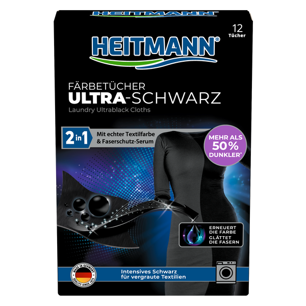 Heitmann ultrafekete színfrissítő kendő - 12 db