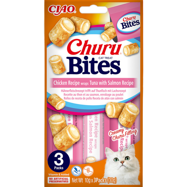 Churu Bites jutalomfalat macskáknak csirkével, tonhallal és lazaccal - 30 g