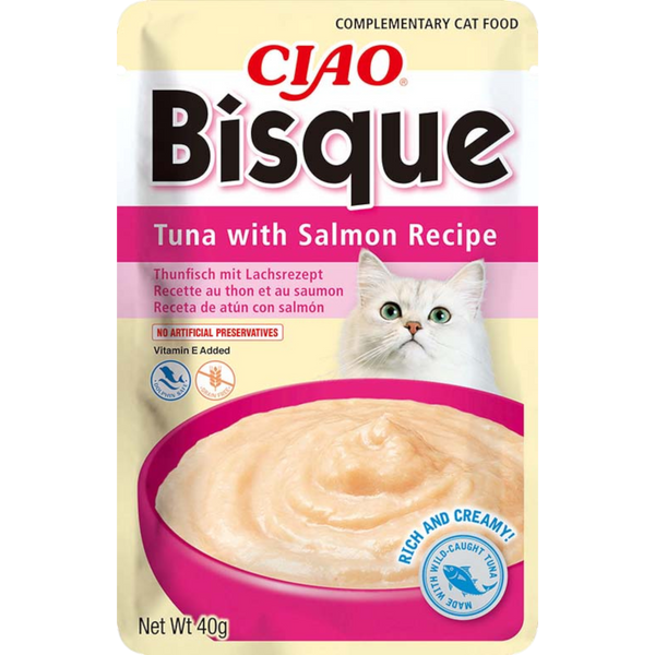 Ciao Bisque krémleves macskáknak tonhallal és lazaccal - 40 g