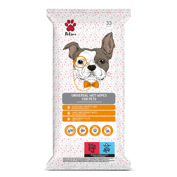 Petino univerzális nedves törlőkendő háziállatoknak - 33 db