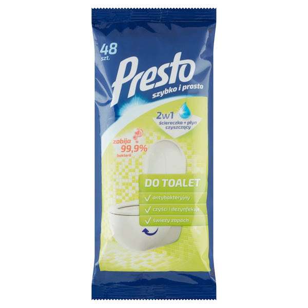 Presto Hygiene Pro antibakteriális nedves törlőkendő - 48 db