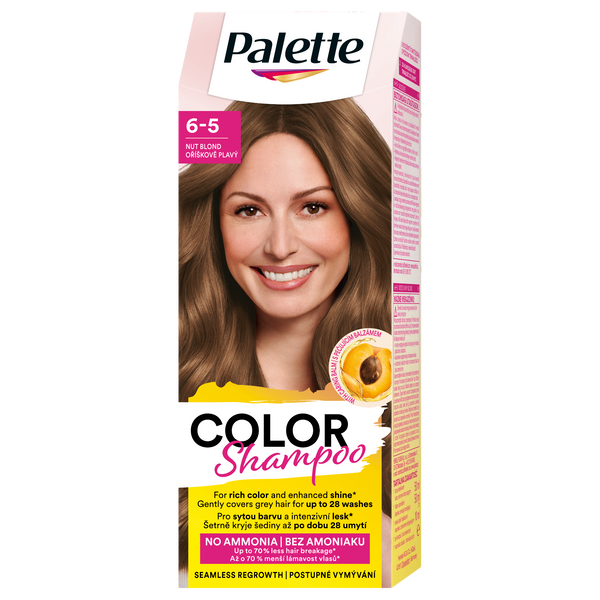 Schwarzkopf Palette Color Shampoo kímélő tartós hajszínező 6-5 diószőke - 1 db