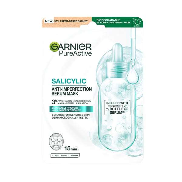 Garnier Pure szalicilsavas textil maszk a bőrhibák ellen - 28 g