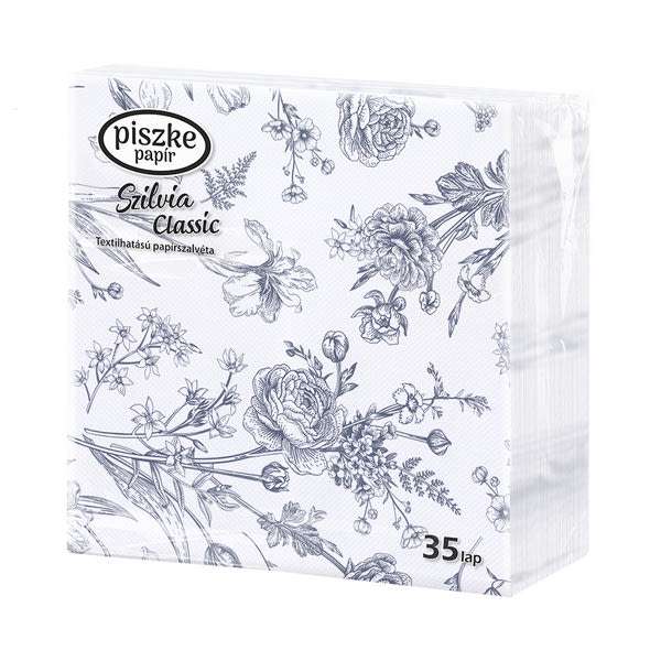 Szilvia Classic textilhatású papírszalvéta 2 rétegű, 35 lap/ csomag - 1 db