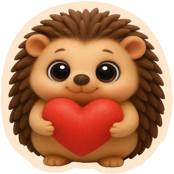 Párna süni mintával - 1 db