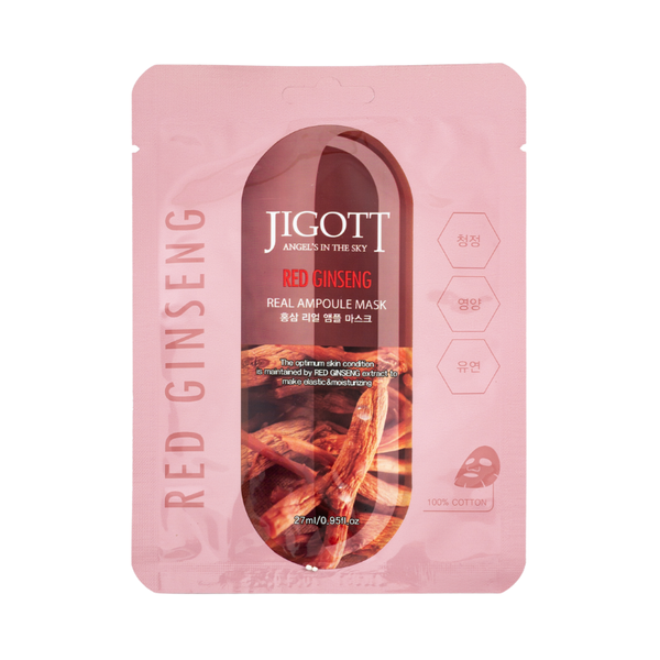 Jigott Real Ampoule öregedésgátló maszk vörös ginzeng kivonattal - 27 ml