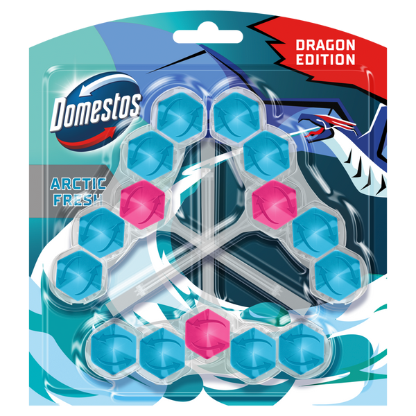 Domestos Dragon Edition Arctic Fresh WC illatosító 3x50 g - 150 g