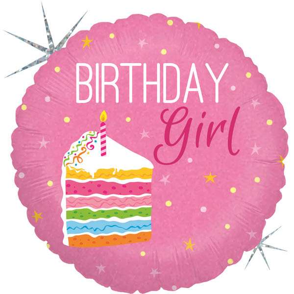 Funny Birthday Girl fólia lufi süti mintával 45 cm - 1 db