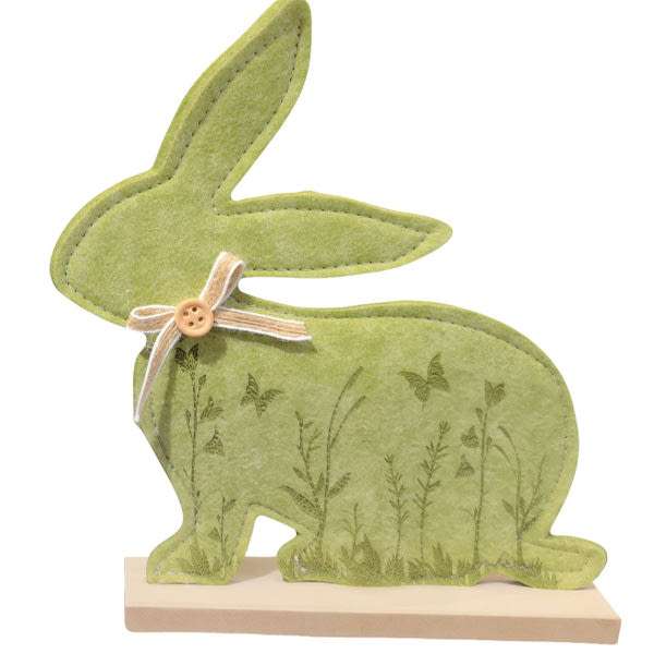 Virágmintás nyúl fatalpon - 1 db