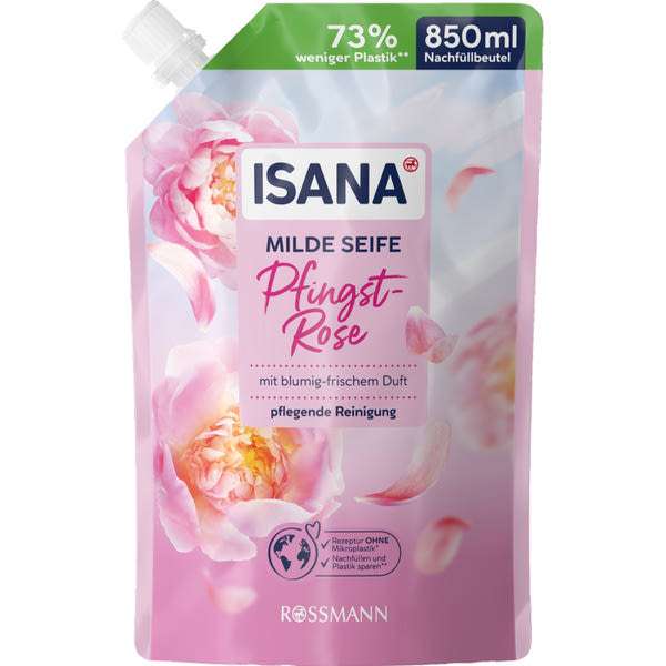 Isana kímélő folyékony szappan bazsarózsával - 850 ml