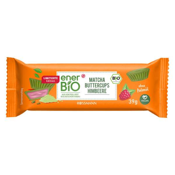 enerBiO Matcha Cups édesség málnával - 39 g