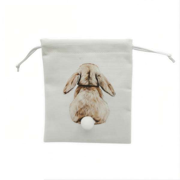 Fehér textil tasak nyúllal - 1 db