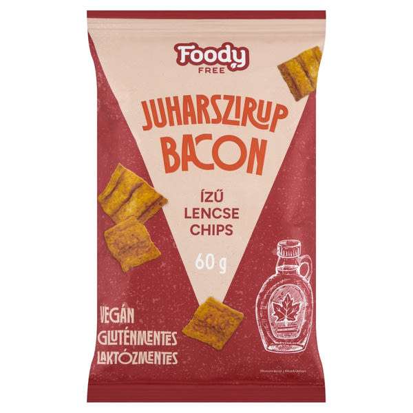 Foody lencse chips juharsziruppal és bacon ízesítéssel - 60 g