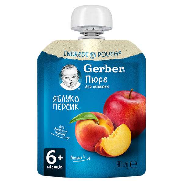 Gerber alma-barack gyümölcspüré 6 hónapos kortól - 90 g