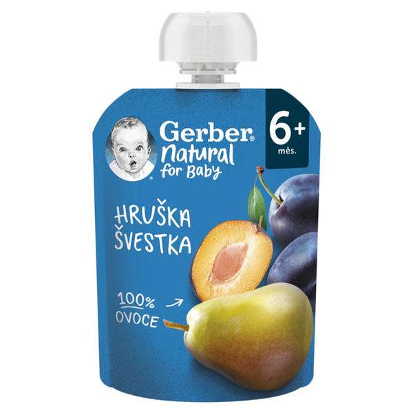 Gerber körte-szilva gyümölcspüré 6 hónapos kortól - 90 g