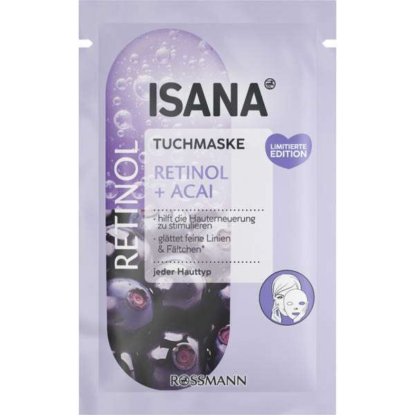 Isana Retinol + Acai fátyolmaszk - 1 db