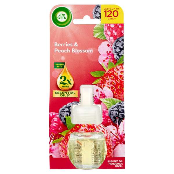 Air Wick Berries & Peach Blossom elektromos légfrissítő utántöltő - 19 ml