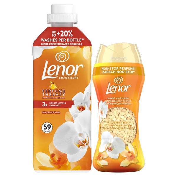Lenor Gold Orchid & Vanilla öblítő 1239 ml és illatgyöngy 195 g - 1 db