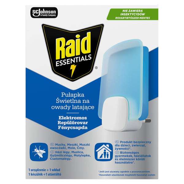 Raid Essentials elektromos repülőrovar fénycsapda készülés és utántöltő - 1 db