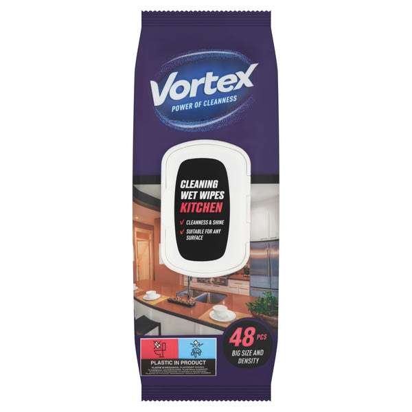 Vortex konyhai nedves törlőkendő - 48 db