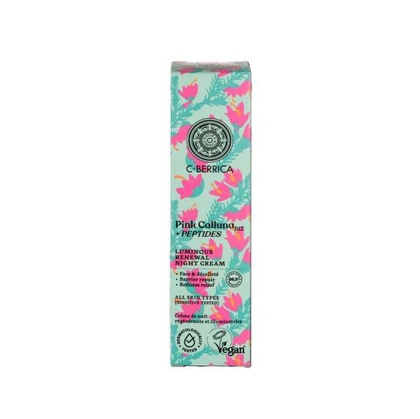 Natura Siberica C-Berrica Pink Calluna megújító éjszakai arckrém B12-vitaminnal és peptidekkel - 50 ml