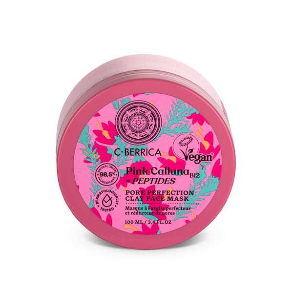 Natura Siberica C-Berrica Pink Calluna pórustisztító agyagos arcmaszk B12-vitaminnal és peptidekkel - 100 ml