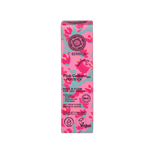 Natura Siberica C-Berrica Pink Calluna ragyogásfokozó szemkörnyékápoló roll-on gélkrém B12-vitaminnal és peptidekkel - 20 ml