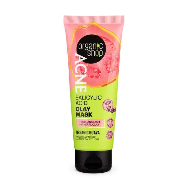Organic Shop ACNE szalicilsavas agyagmaszk bio guavával - 75 ml