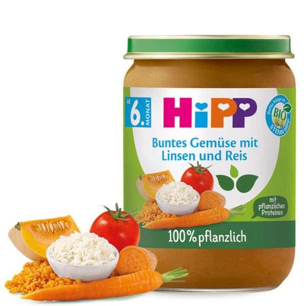 HiPP zöldségek lencsével és rizzsel 6 hónapos kortól - 190 g