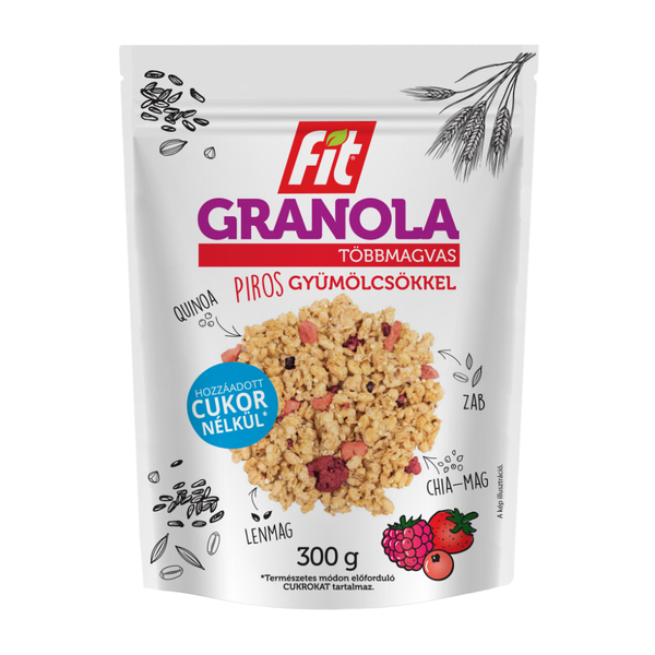 Fit piros gyümölcsös granola - 300 g