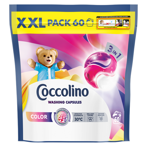 Coccolino 3in1 Color mosókapszula színes ruhákhoz - 60 db