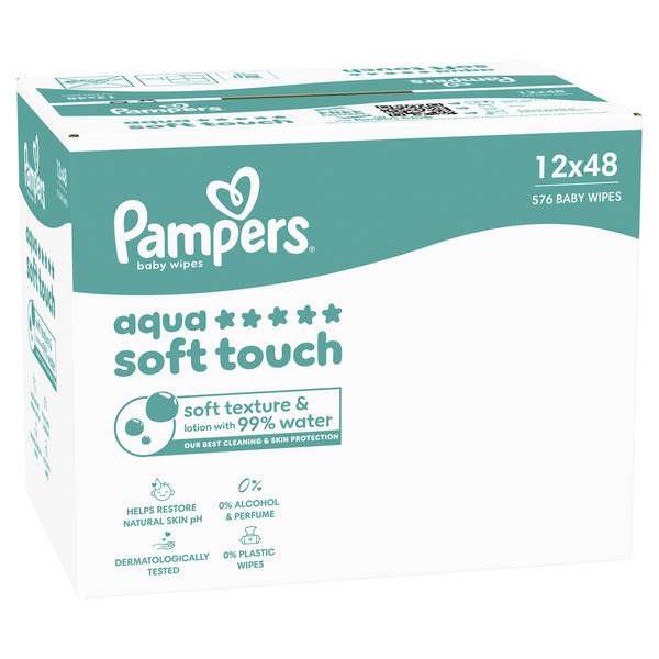 Pampers Aqua Soft Touch törlőkendő 12x48 db - 576 db