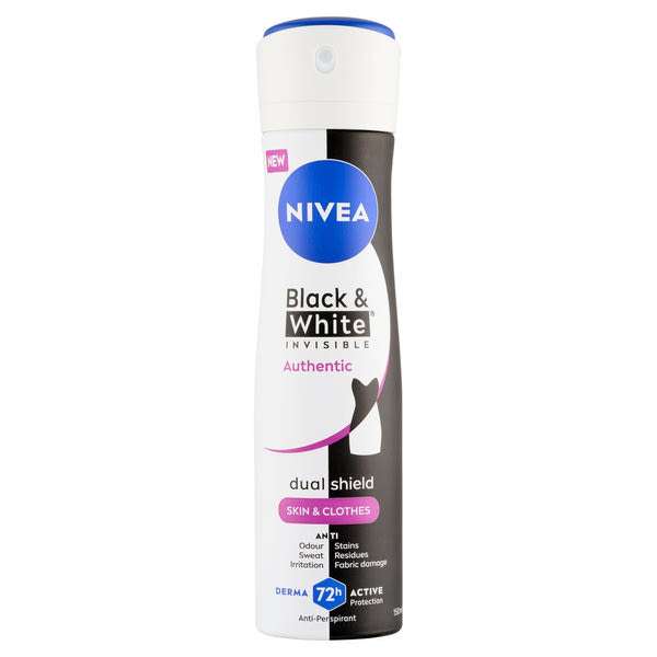 Nivea Black & White Invisible Authentic deo spray - 150 ml