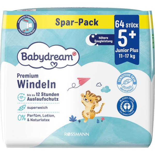 Babydream Junior Plus nadrágpelenka 5+-os méret, 11-17 kg - 64 db