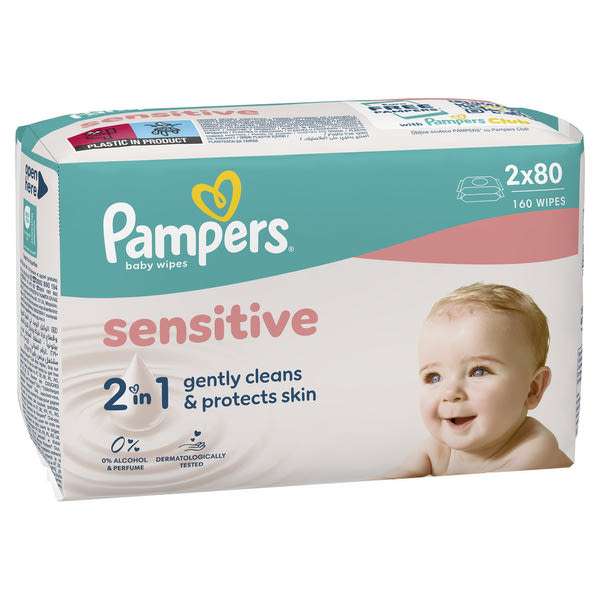 Pampers Sensitive nedves törlőkendő 2x80 - 160 db