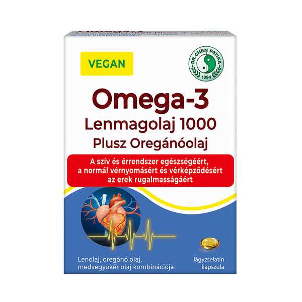 Dr. Chen Patika Vegan Omega-3 lenmagolaj lágyzselatin kapszula oregánóolajjal - 30 db