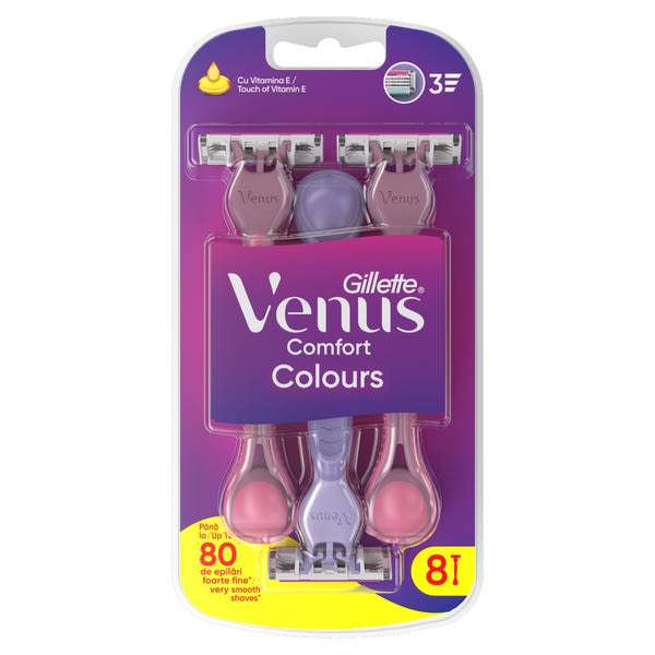 Gillette Venus Comfort Colours eldobható borotva 3 pengés - 8 db