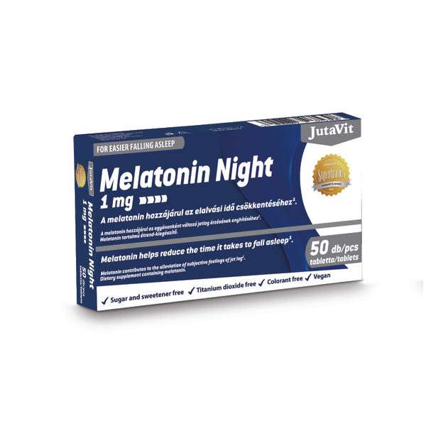 JutaVit Melatonin Night 1mg étrend-kiegészítő tabletta - 50 db