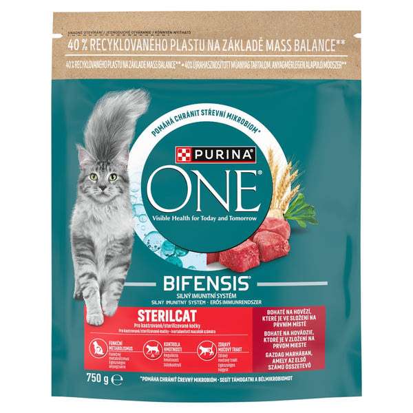 Purina One Sterilcat állateledel macskáknak marhával - 750 g