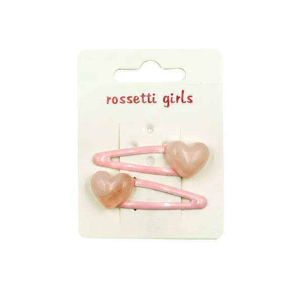 Rossetti csat szívecskével /rózsaszín - 1 db