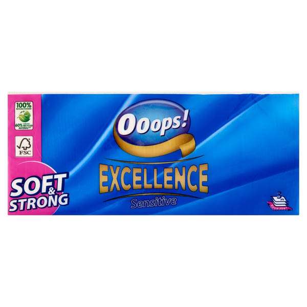 Ooops! Excellence Sensitive papír zsebkendő 3 rétegű - 90 db