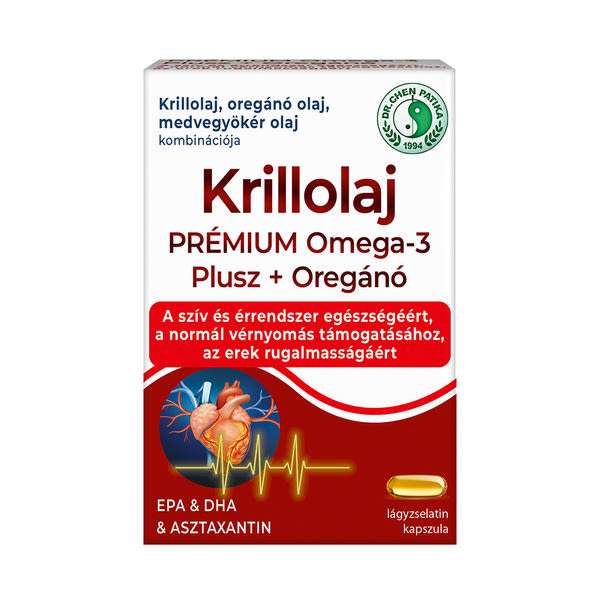 Dr. Chen Patika Krillolaj Prémium Omega-3 Plusz + Oregánó lágyzselatin kapszula - 60 db