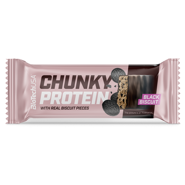 BioTechUSA Chunky Protein Black Biscuit fehérjeszelet - 50 g