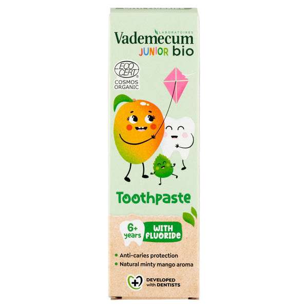Vademecum Junior bio fogkrém fluoriddal és természetes mangó aromával 6 éves kortól - 50 ml