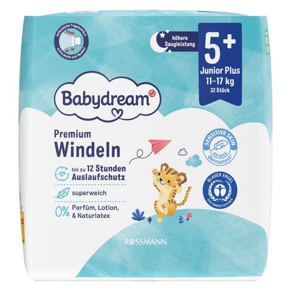 Babydream Junior+ nadrágpelenka 5+-os méret, 11-17 kg - 32 db