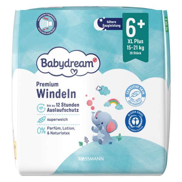 Babydream XL+ nadrágpelenka 6+-os méret, 15-21 kg - 28 db