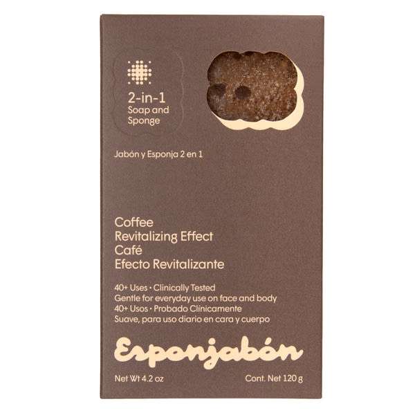 Esponjabon Anti-Cellulite hatású 2in1 szappanszivacs arcra és testre kávéörleménnyel - 120 g
