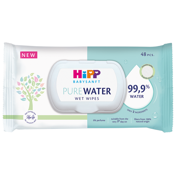 HiPP Babysanft Pure Water nedves törlőkendő - 48 db
