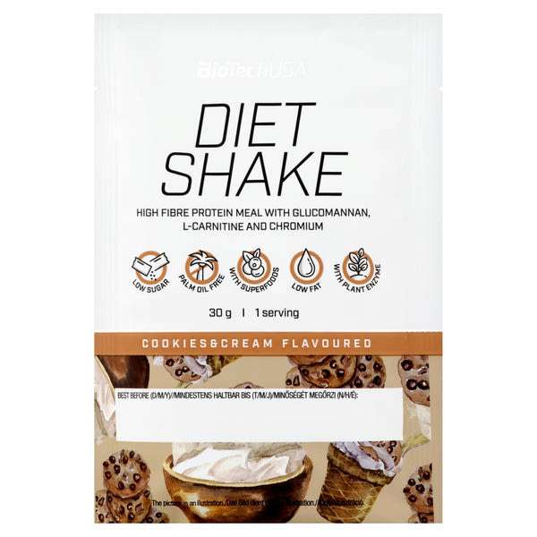 BioTechUSA Diet Shake Cookies & Cream tejsavófehérje italpor - 30 g